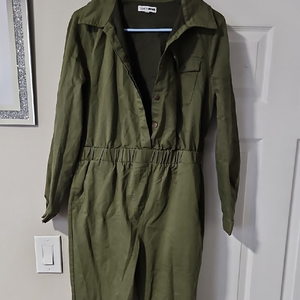 Fashion Nova Olive Green Jumpsuit